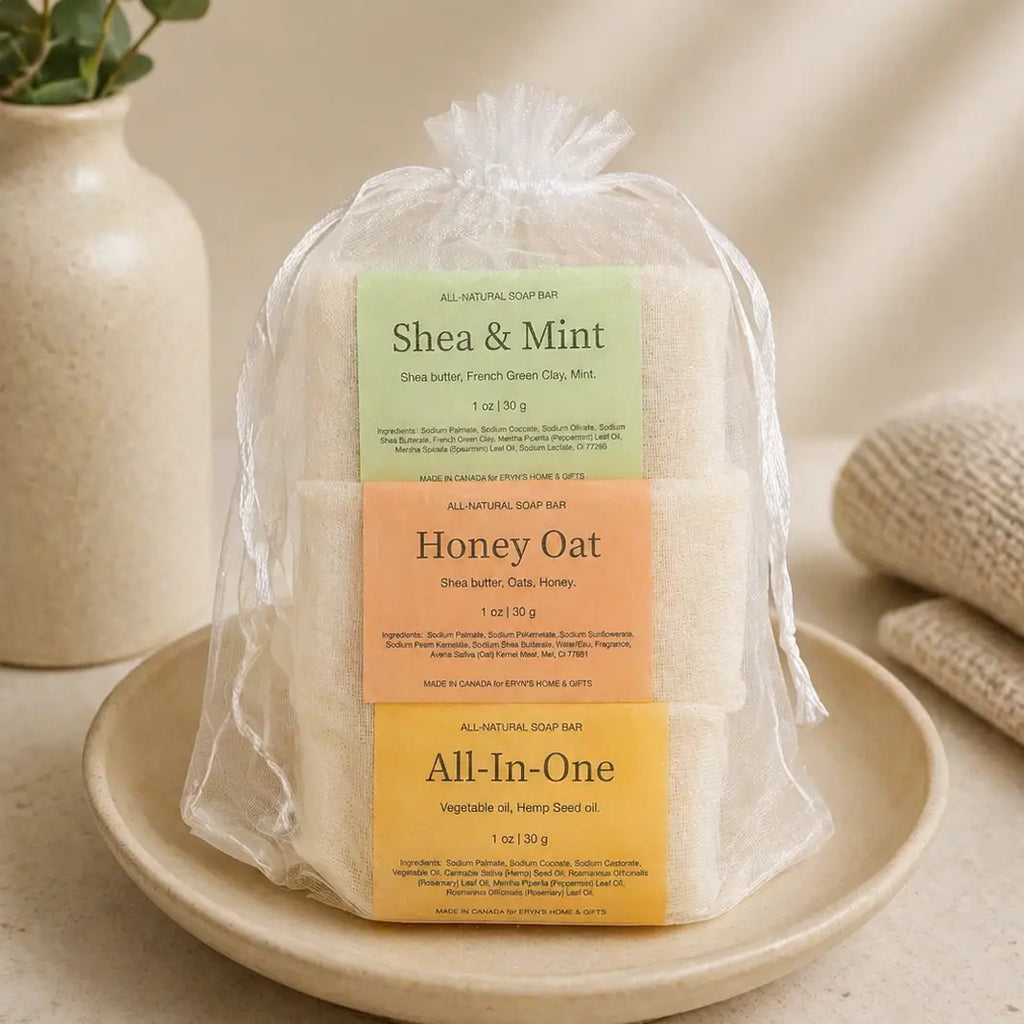 Mini Natural Soap Gift Set with Sisal Soap Saver