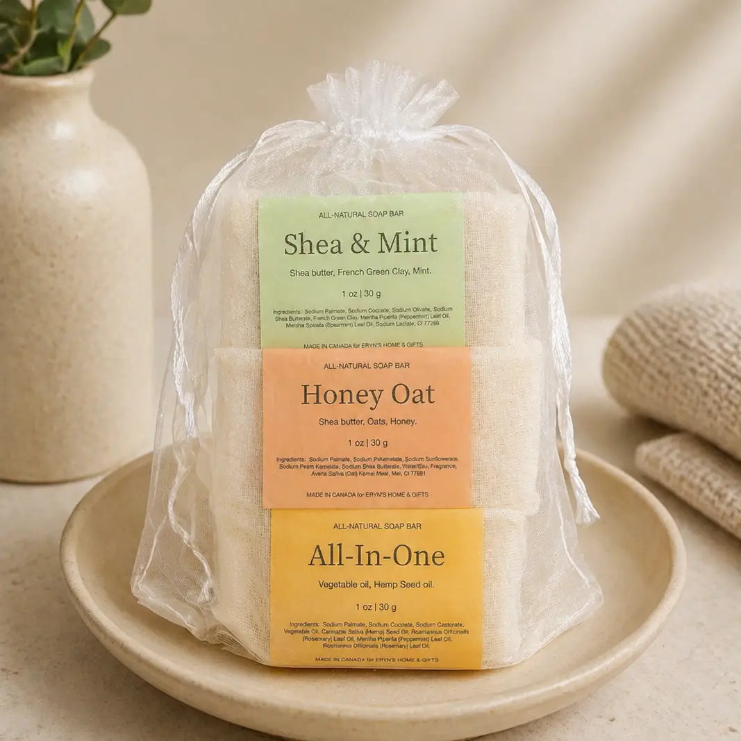 Mini Natural Soap Gift Set with Sisal Soap Saver