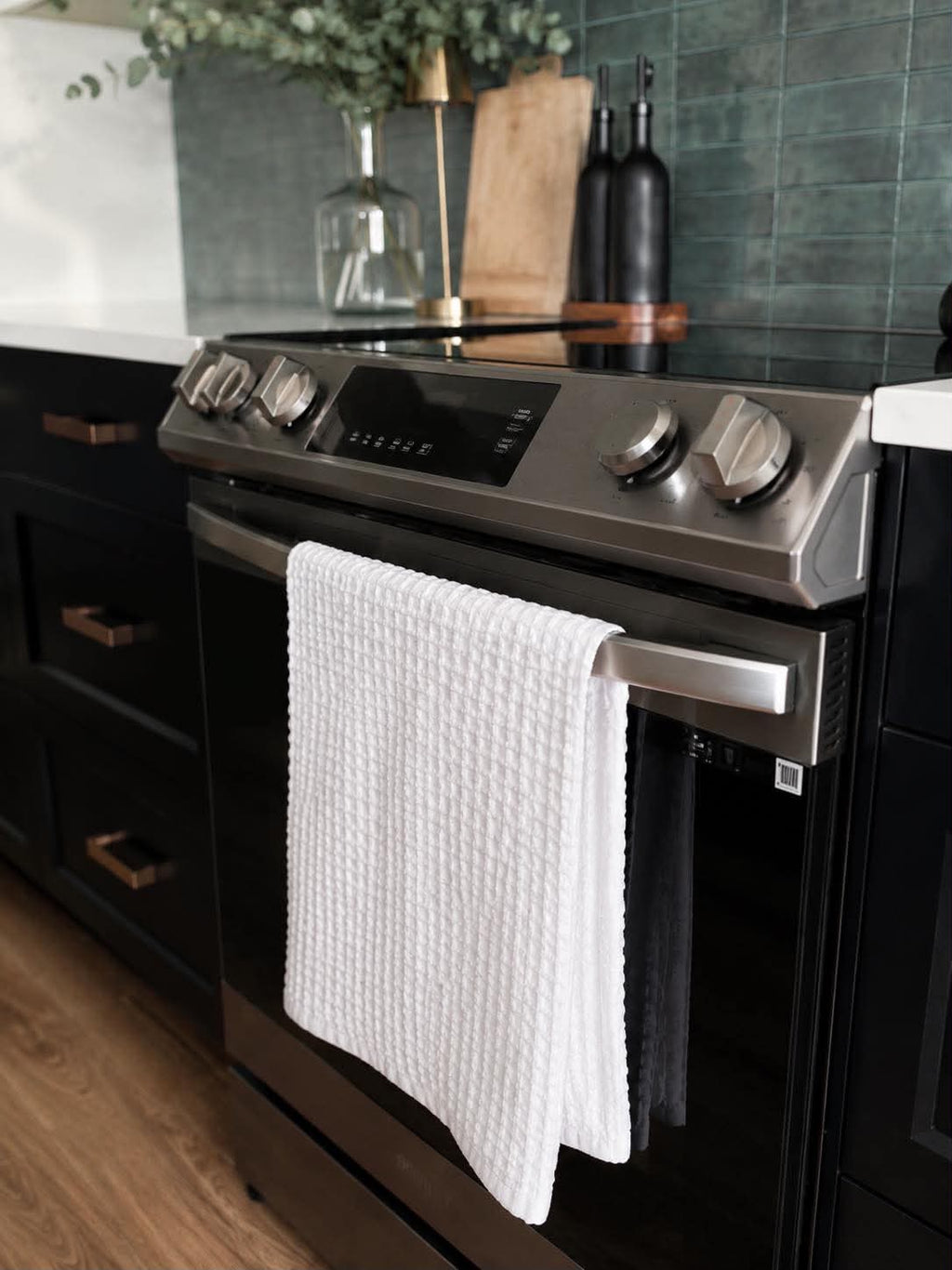 Waffle Weave White Kitchen Towels – Single