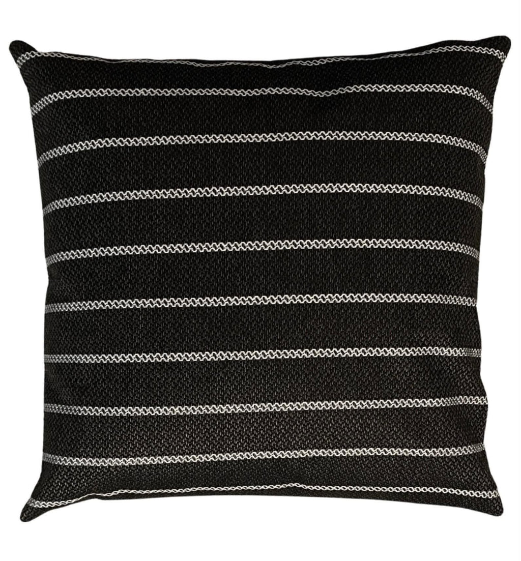 Black Woven Stripe Pillow Cover