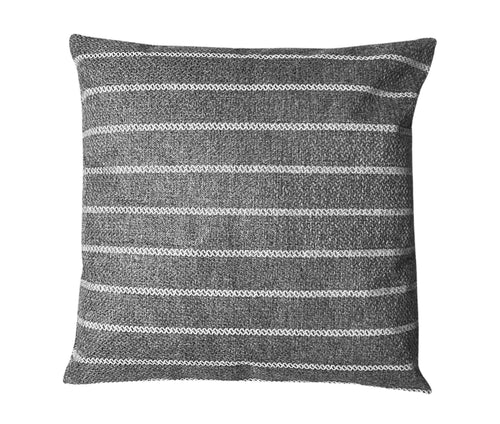 Charcoal Stripe Woven Pillow Cover
