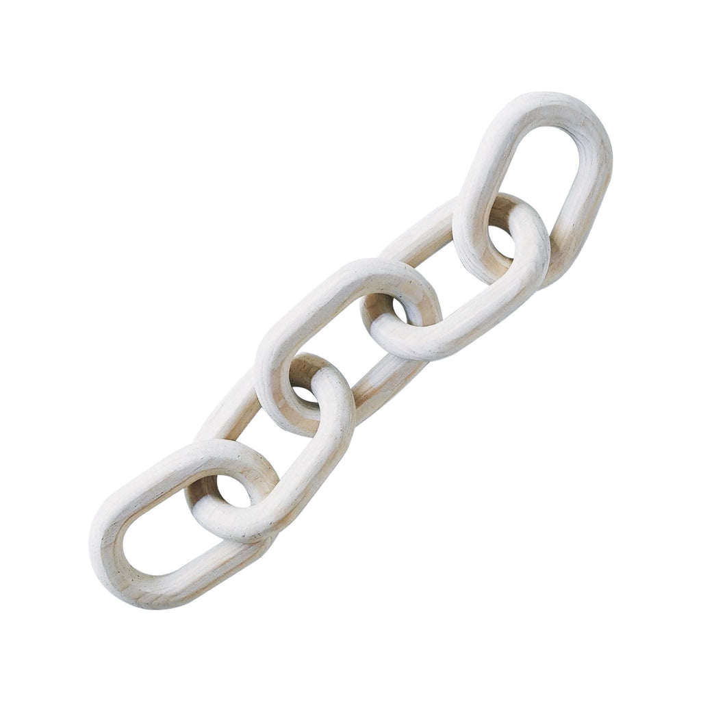 Whitewashed Wooden Chain Link Decor