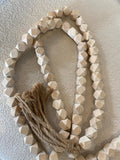 Natural Wood Bead Garland with Tassel