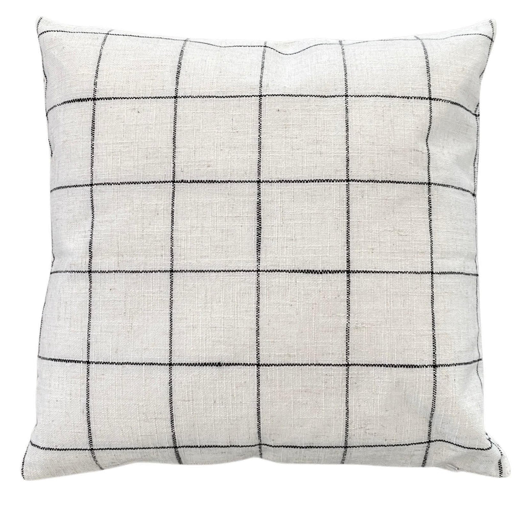 Neutral Grid Pillow Cover
