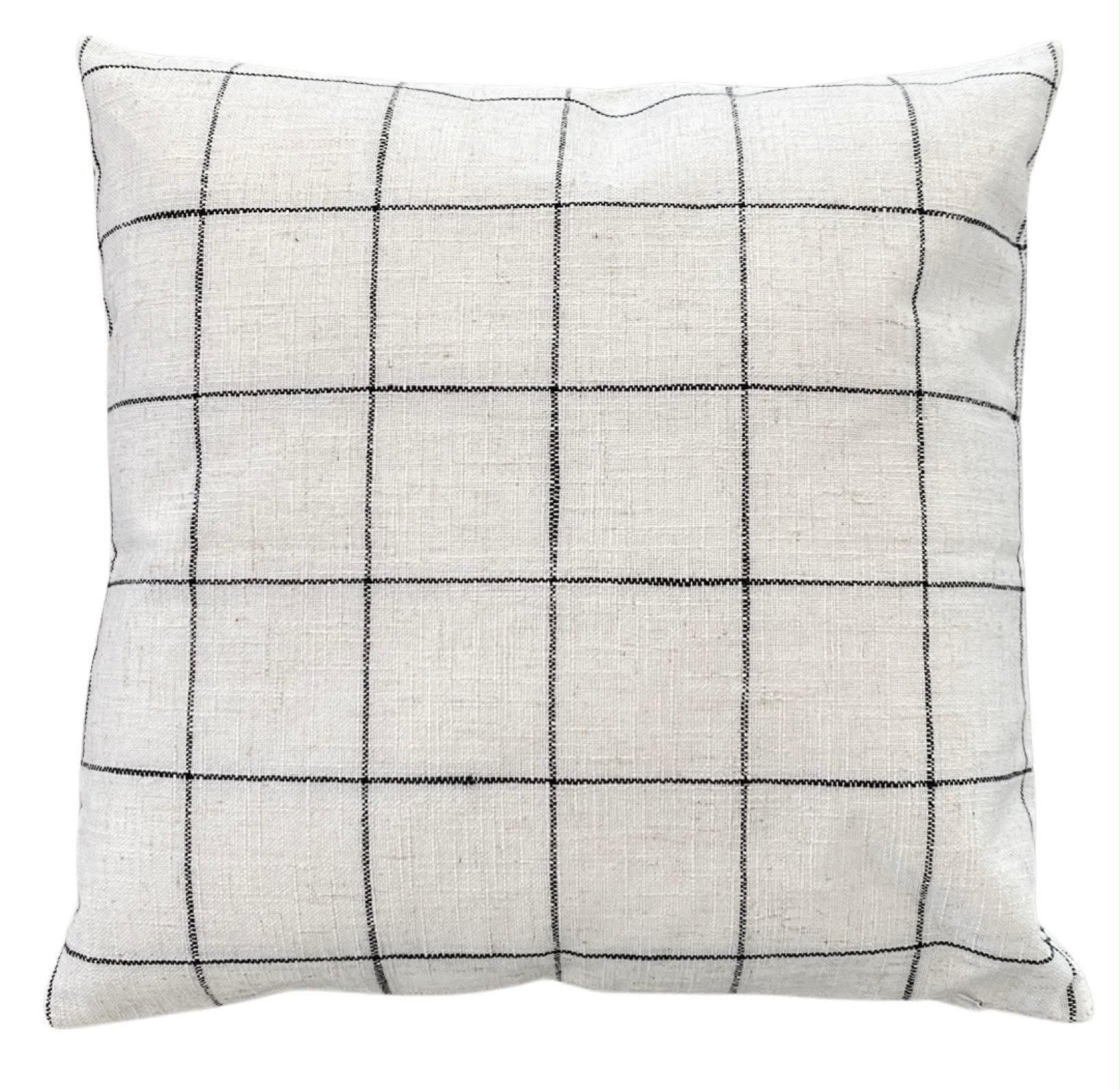 Neutral Grid Pillow Cover