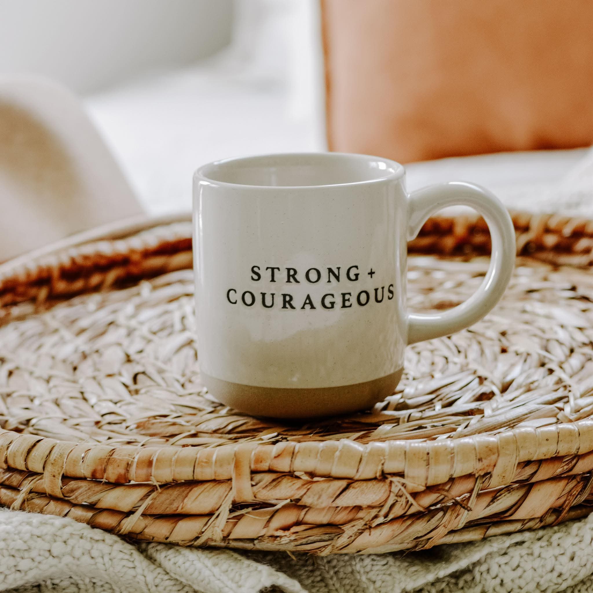 “Strong + Courageous” Stoneware Mug