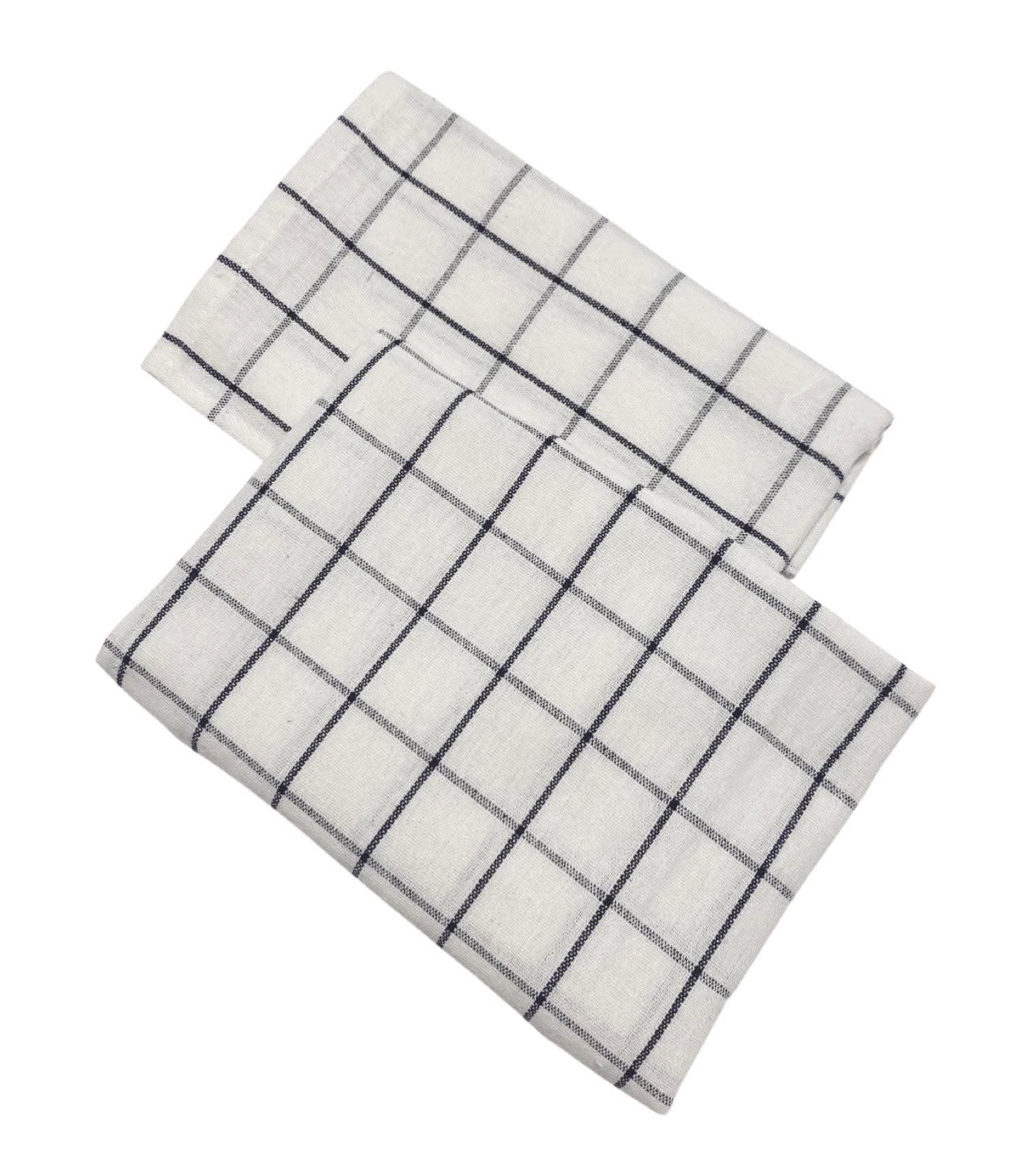 Classic Grid Pattern Kitchen Towels – Single