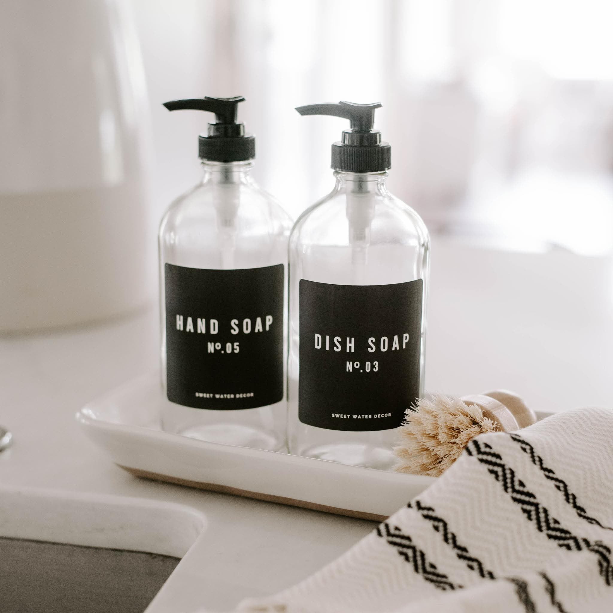 Minimalist Glass Dish Soap Dispenser