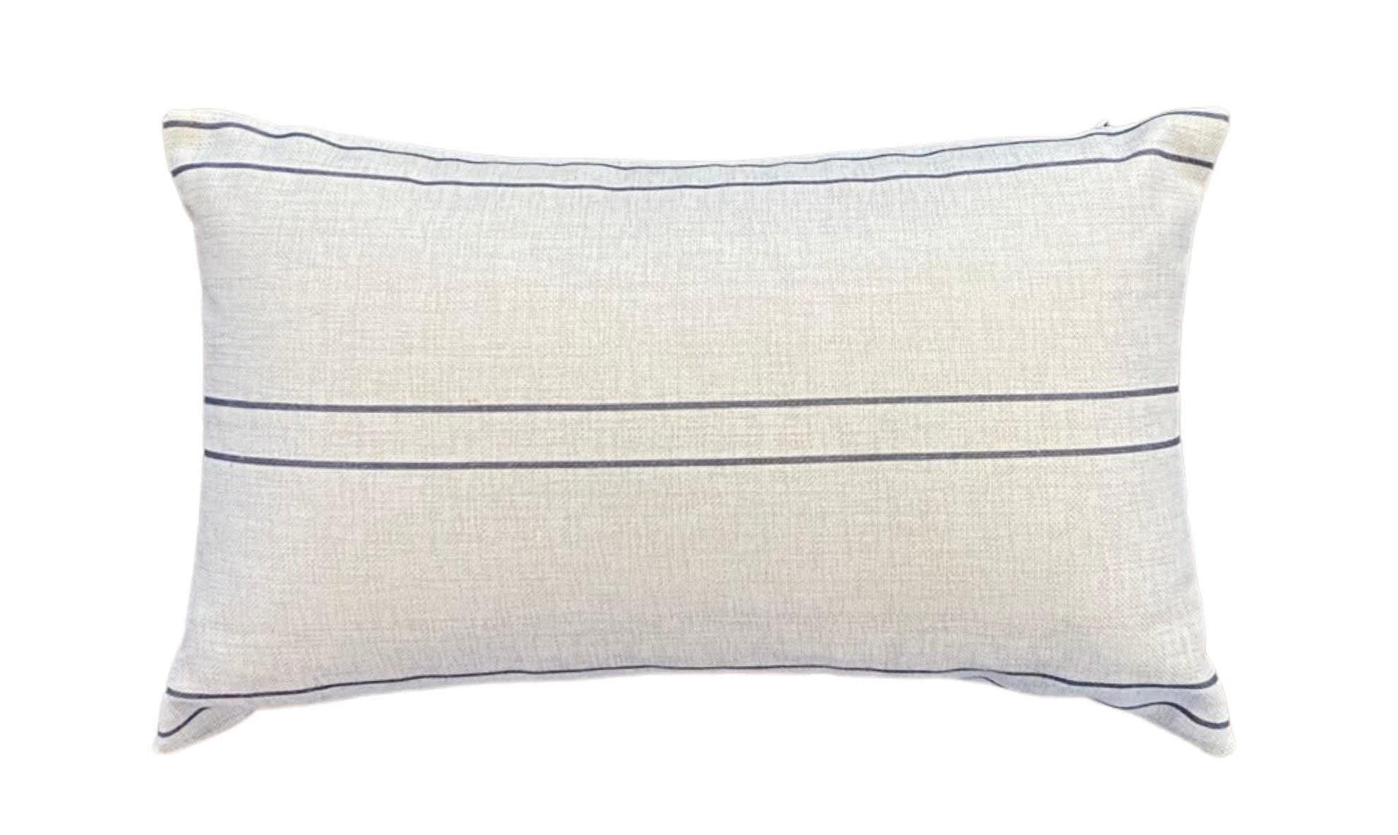 Neutral Stripe Lumbar Pillow Cover