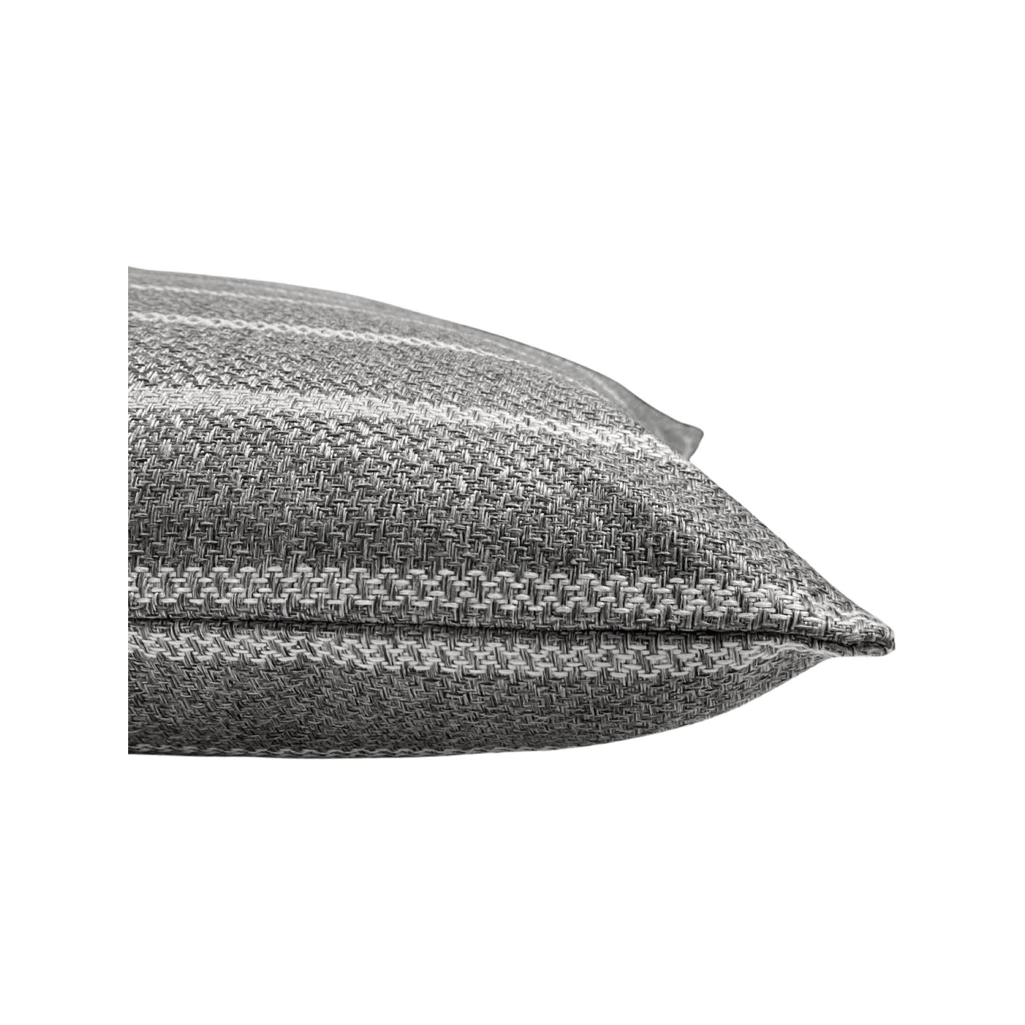 Charcoal Stripe Woven Pillow Cover