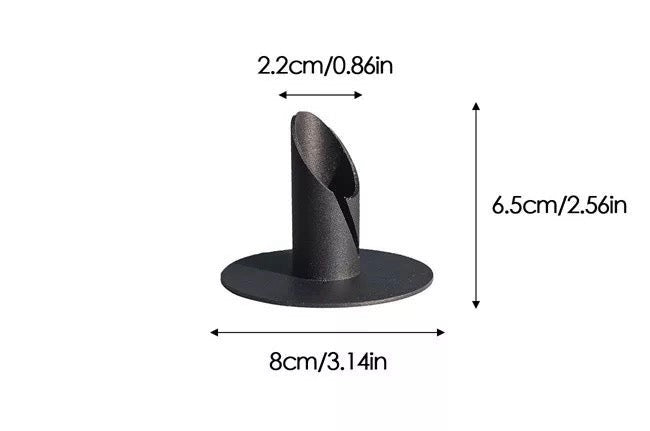 Modern Black Metal Taper Candle Holder