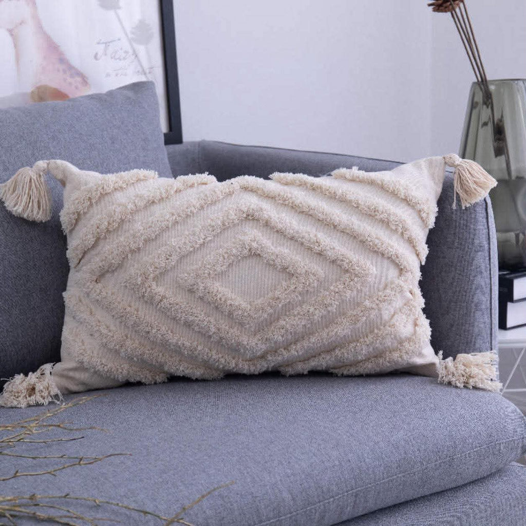 Boho Lumbar Tassel Pillow Cover