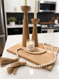 Modern Wooden Taper Candle Holders – Set of 2
