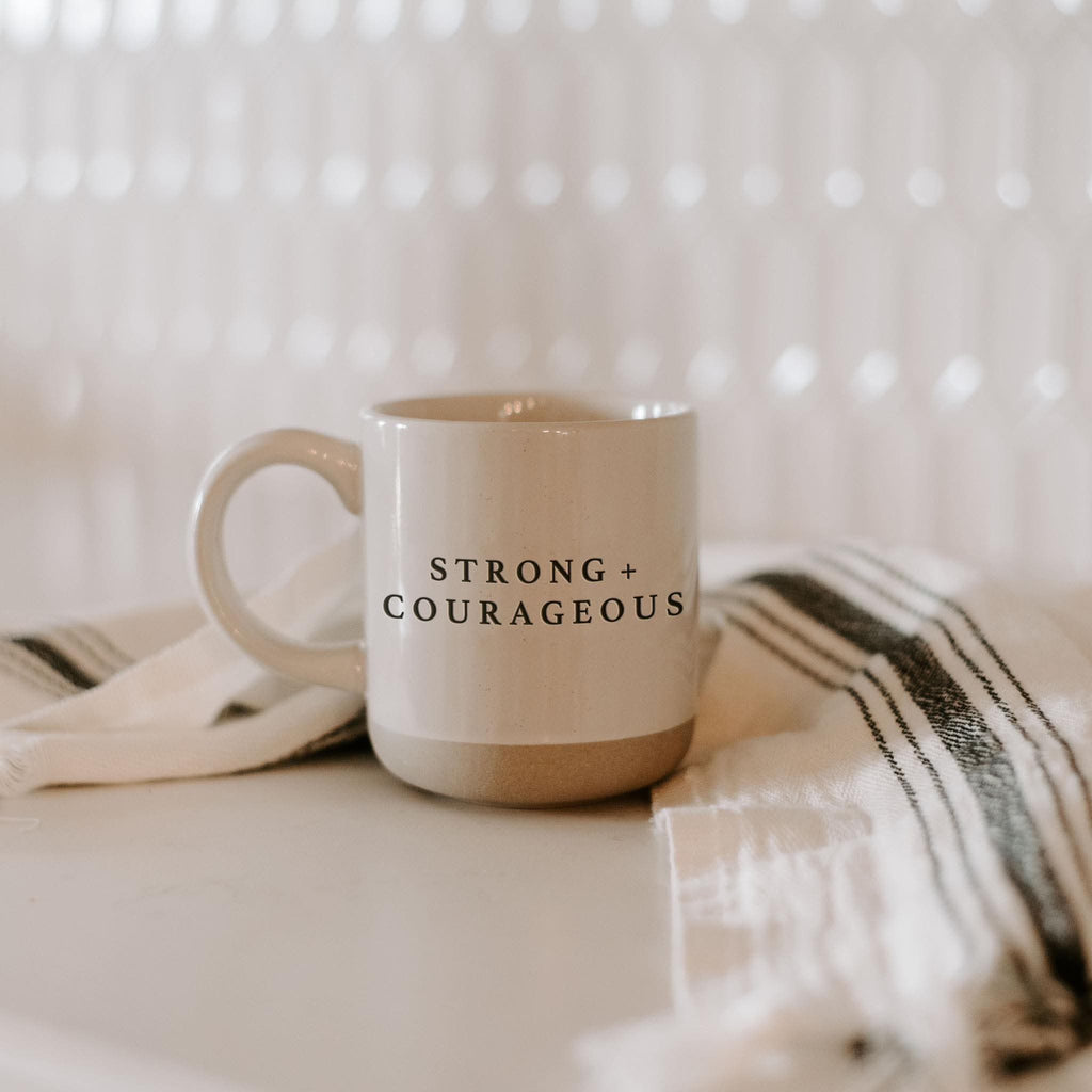 “Strong + Courageous” Stoneware Mug