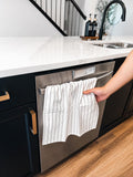 Neutral Striped Kitchen Towels – Single