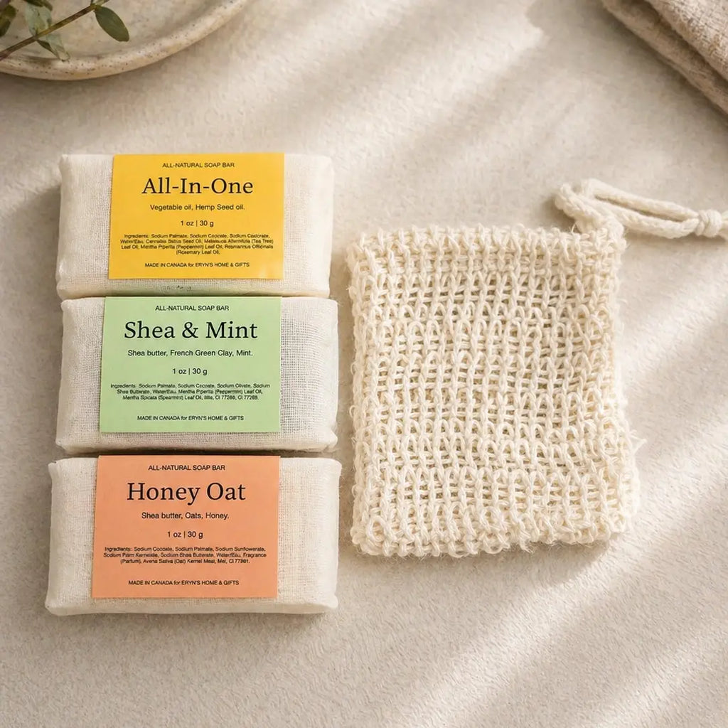Mini Natural Soap Gift Set with Sisal Soap Saver