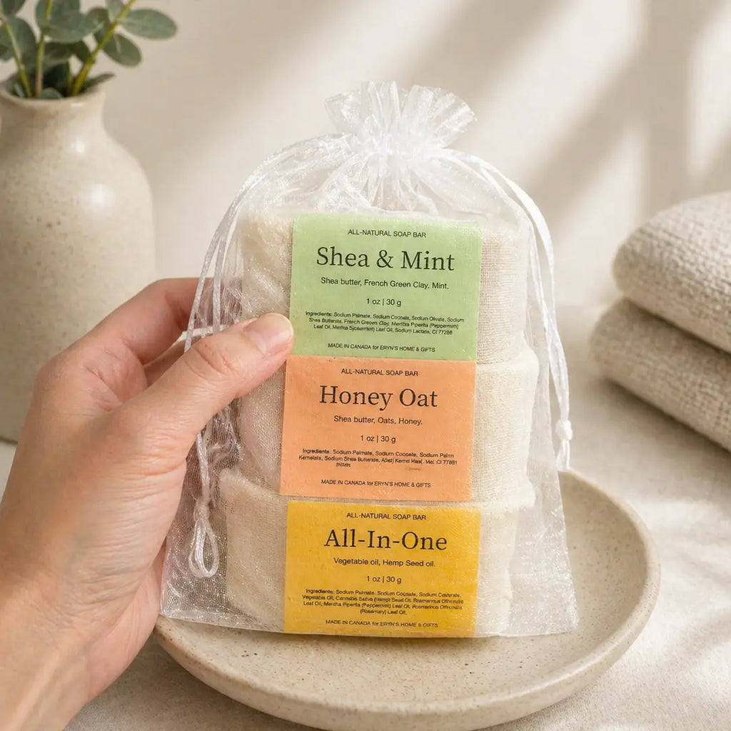 Mini Natural Soap Gift Set with Sisal Soap Saver